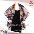 Fashion Digital Print Long Silk Satin Shawl